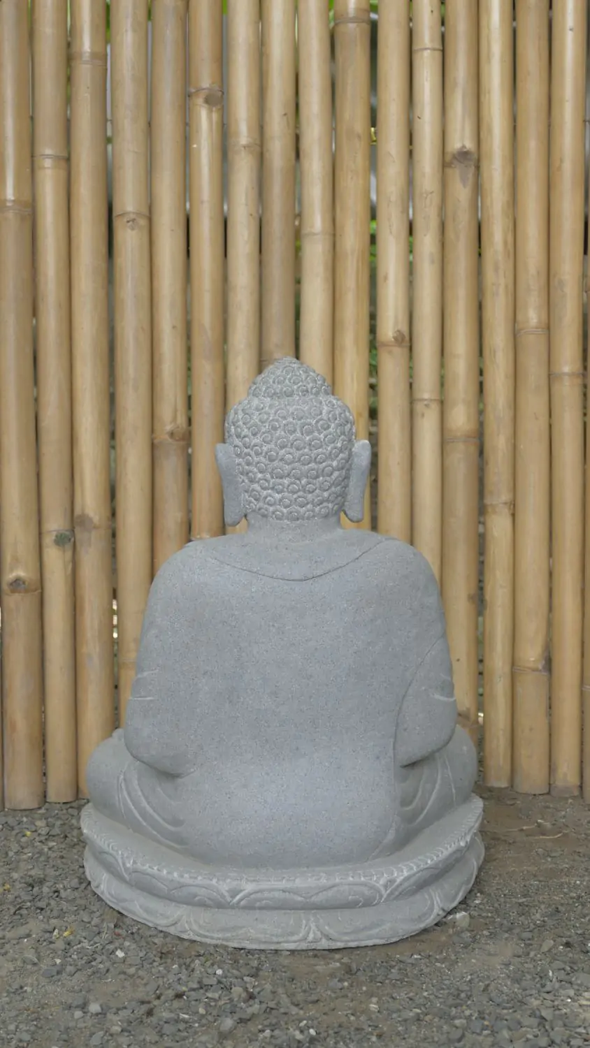  Product image 3 of the product “Seated Buddha made of Riverstone in Dhyana position - gesture of meditation, 59cm height, natural ”